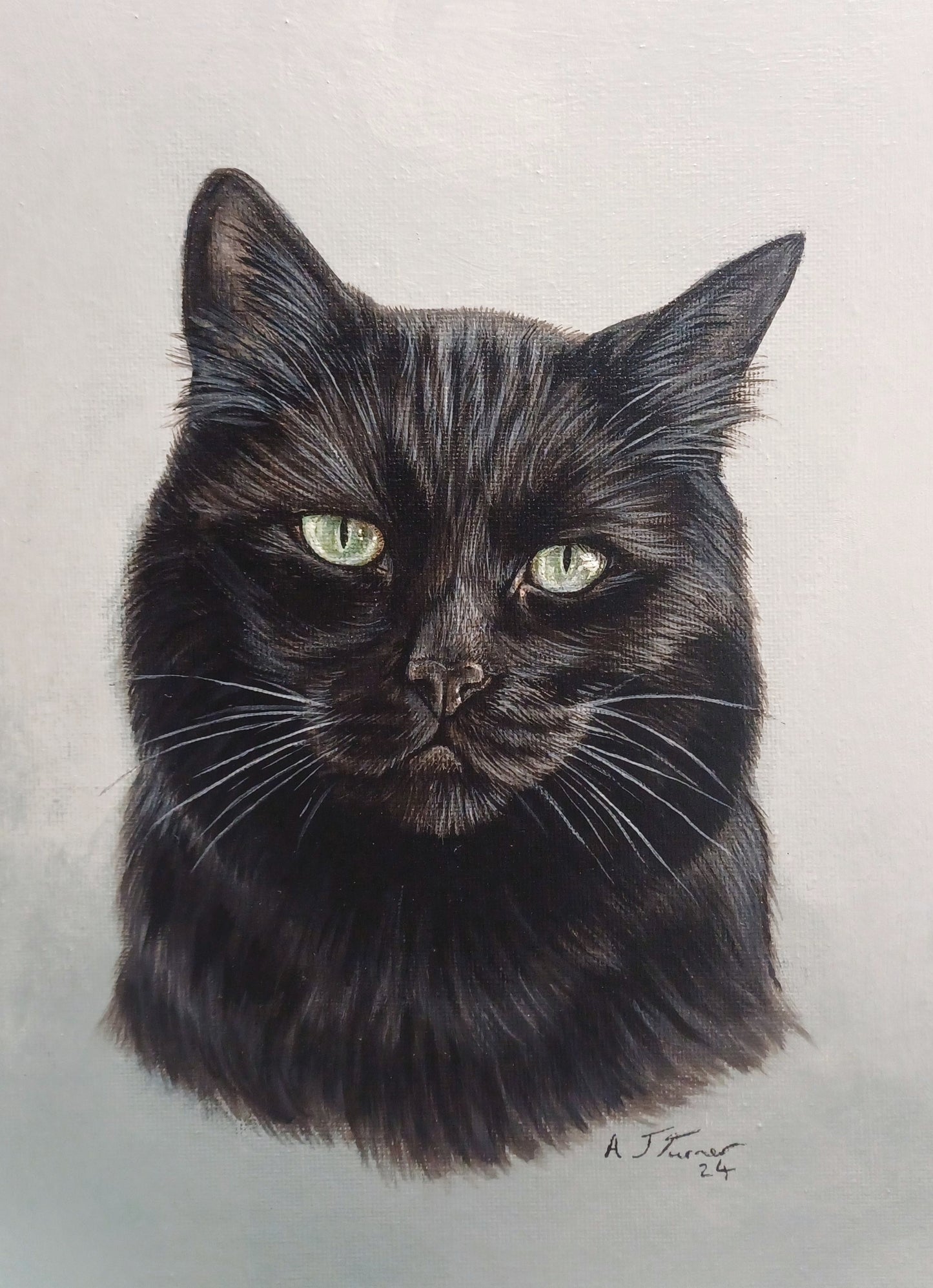Painting of black cat