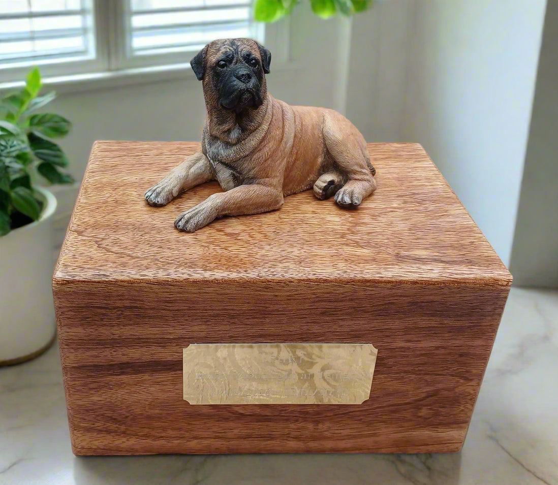 Bullmastiff sculpture urn for ashes
