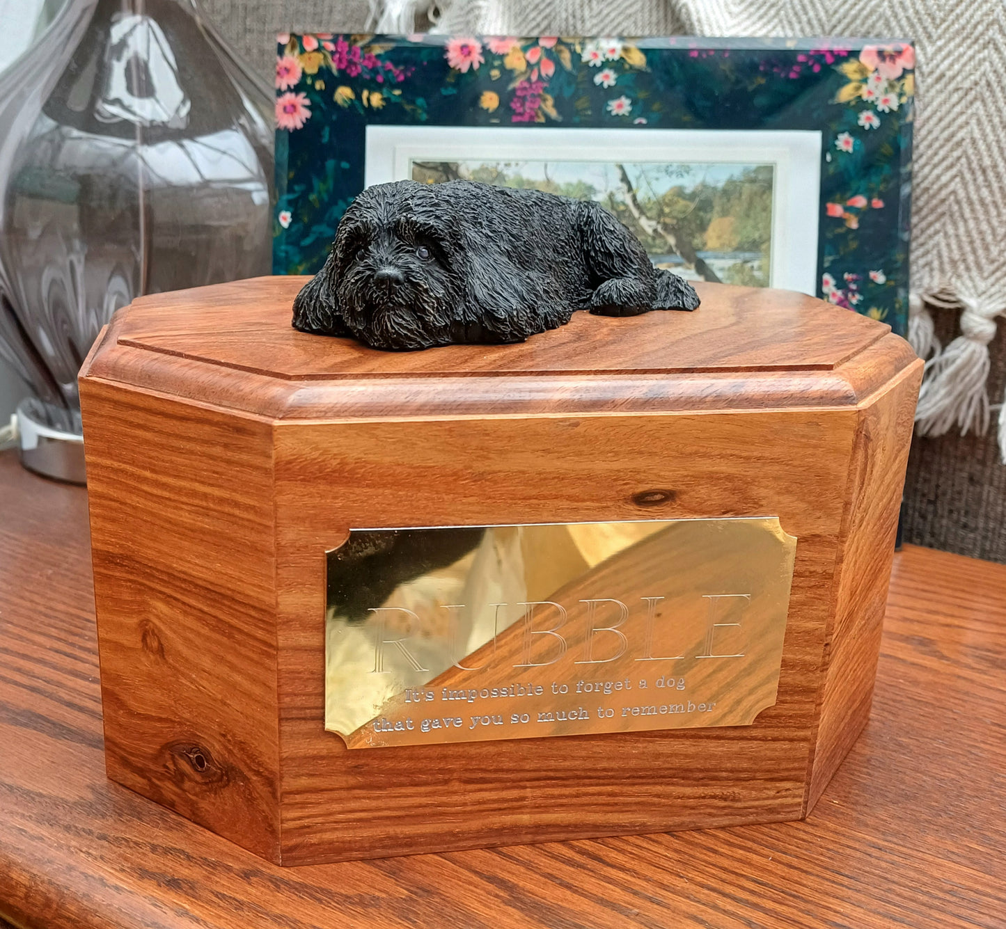 Cavapoo Wooden Cremation Urn For Dog Ashes