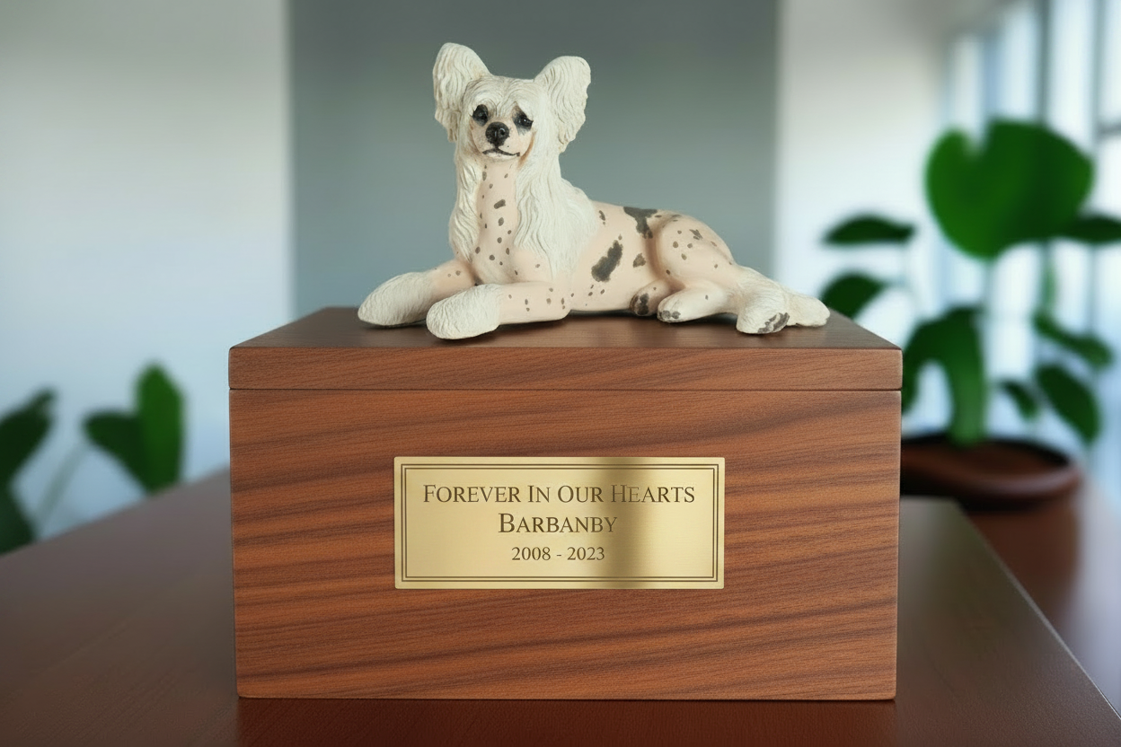 Chinese Crested Dog Cremation Urn