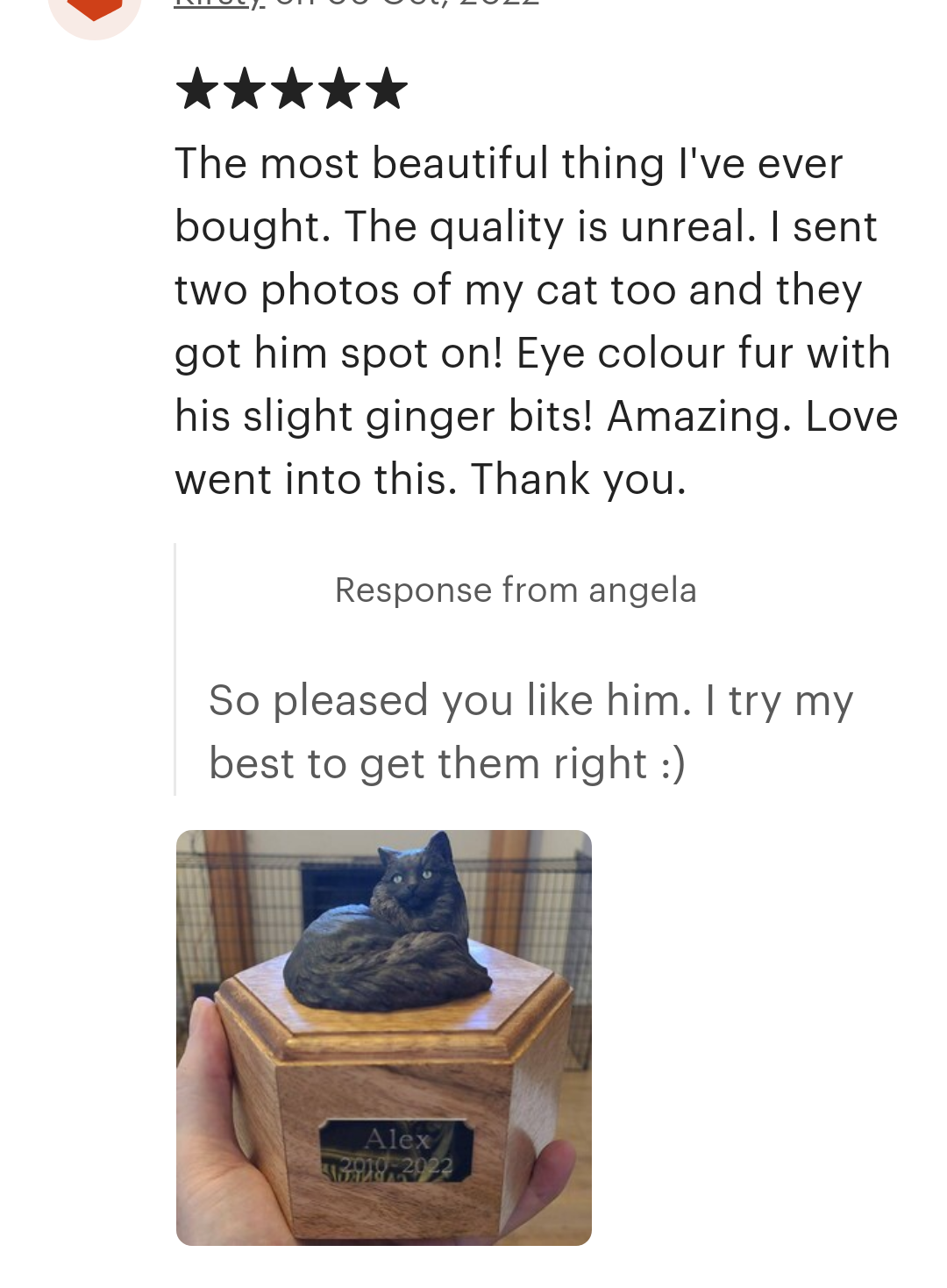 Longhaired Pillbox Style Cat Cremation Urn for Pet Ashes