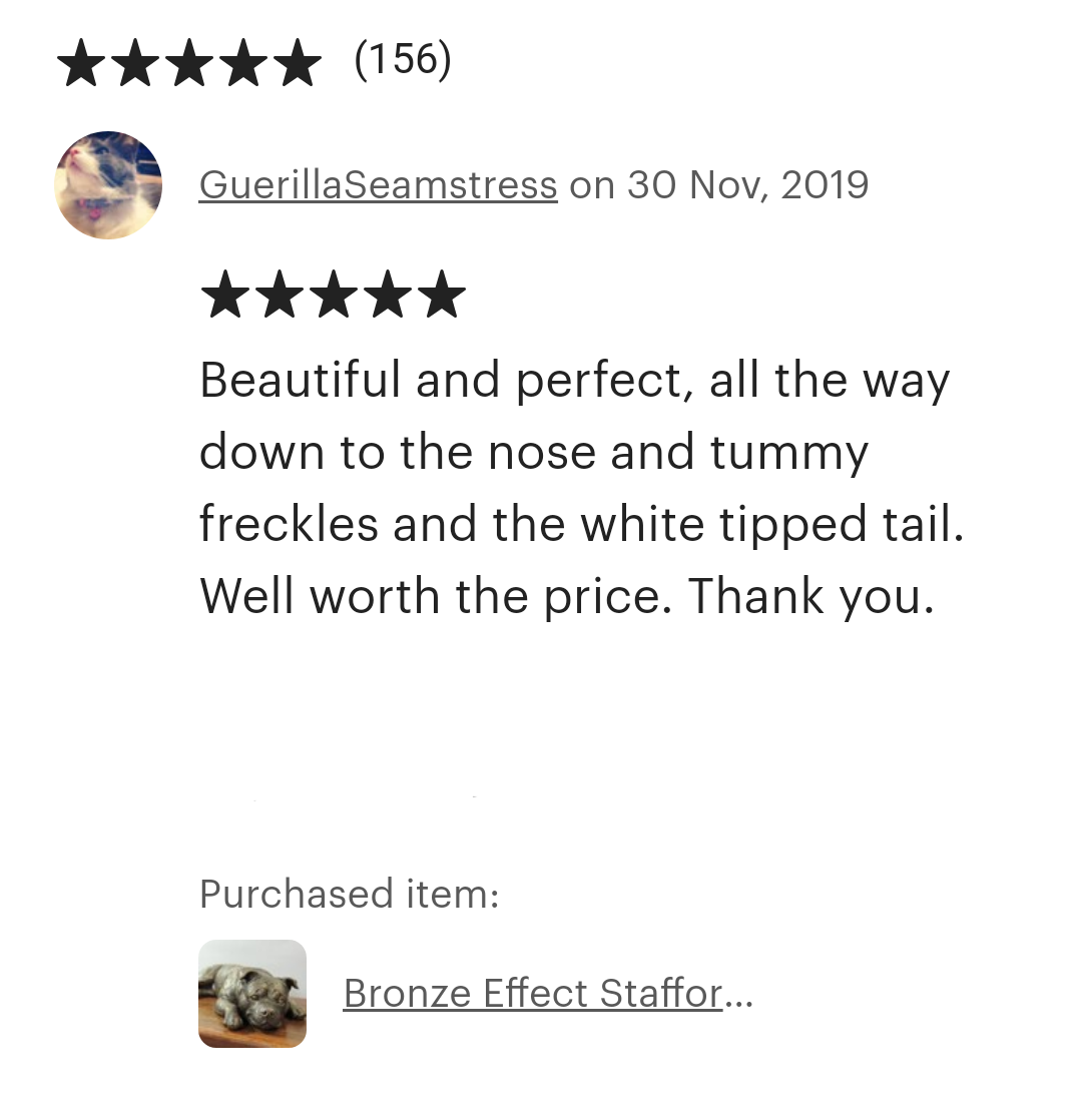 Staffordshire Bull Terrier Wooden Cremation Urn For Ashes In Bronze or Pewter effect