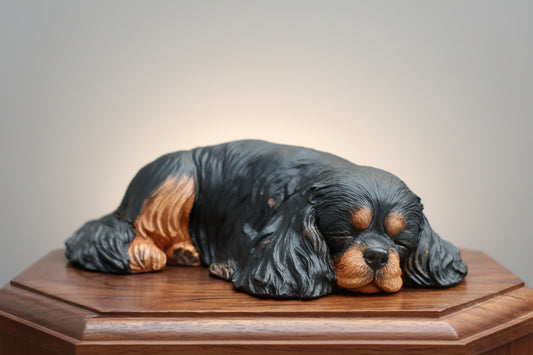 Cavalier King Charles Spaniel Dark Rosewood Cremation Urn