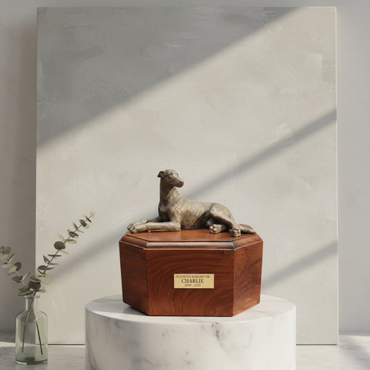 Personalized Greyhound cremation urn