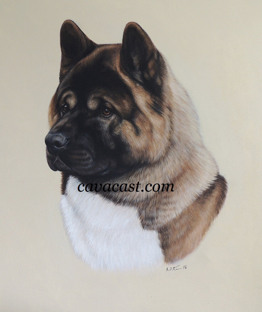 Painting of akita dog