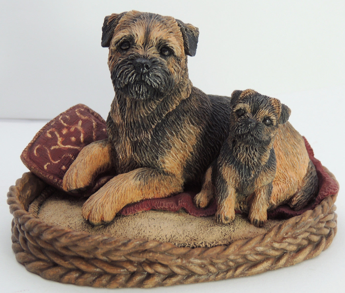 Border Terrier & Puppy Sculpture , Limited Edition