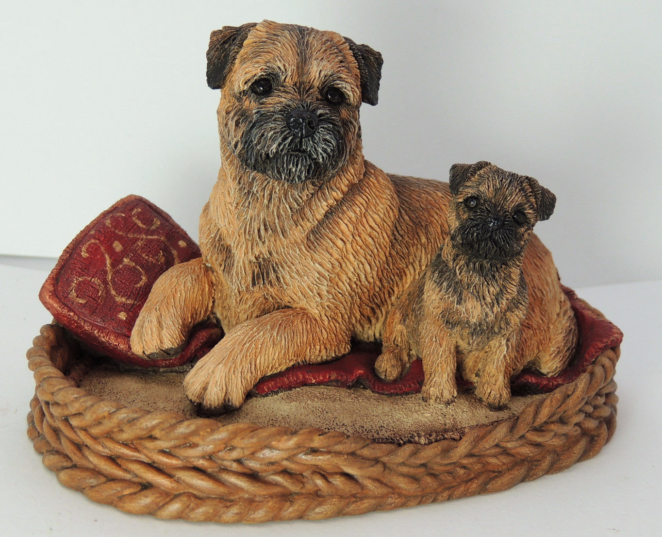 Border Terrier & Puppy Sculpture , Limited Edition