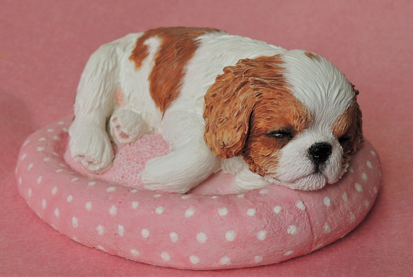 Sleepy Cavalier King Charles Spaniel puppy Figurine