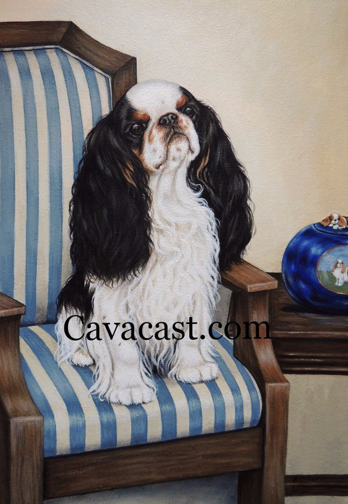 Painting of english toy spaniel