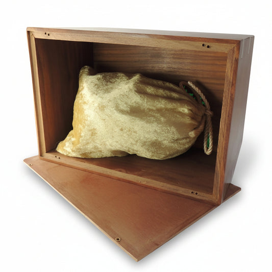 Rosewood Pet Cremation Urn with Optional Engraved Name Plate – Dark Finish