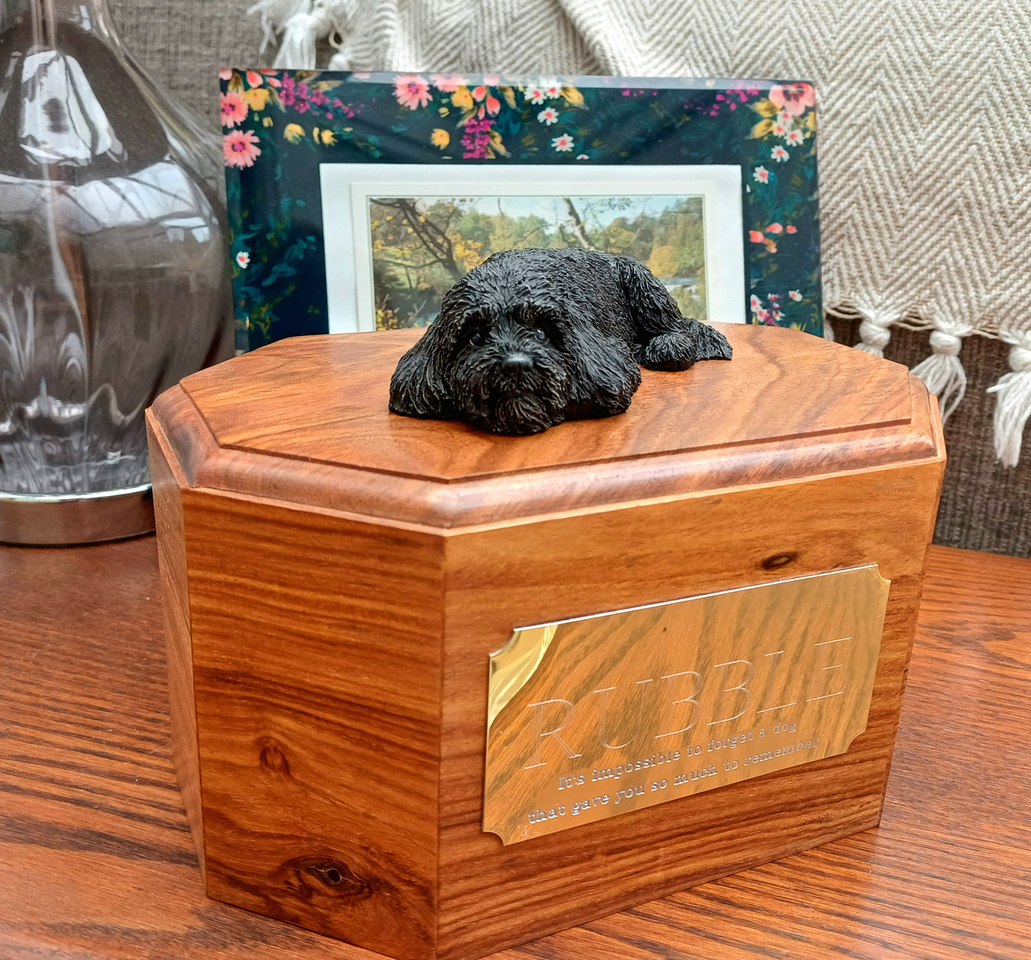 Cavapoo Wooden Cremation Urn For Dog Ashes