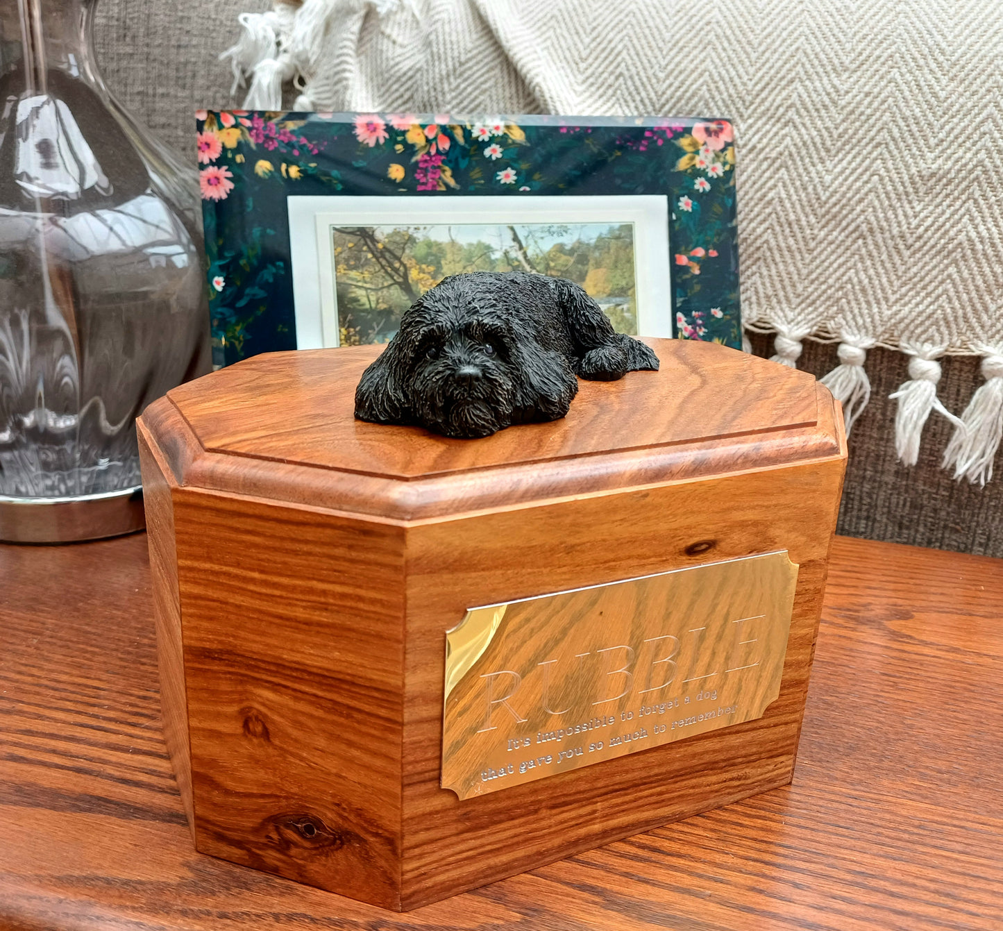 Cavapoo Wooden Cremation Urn For Dog Ashes