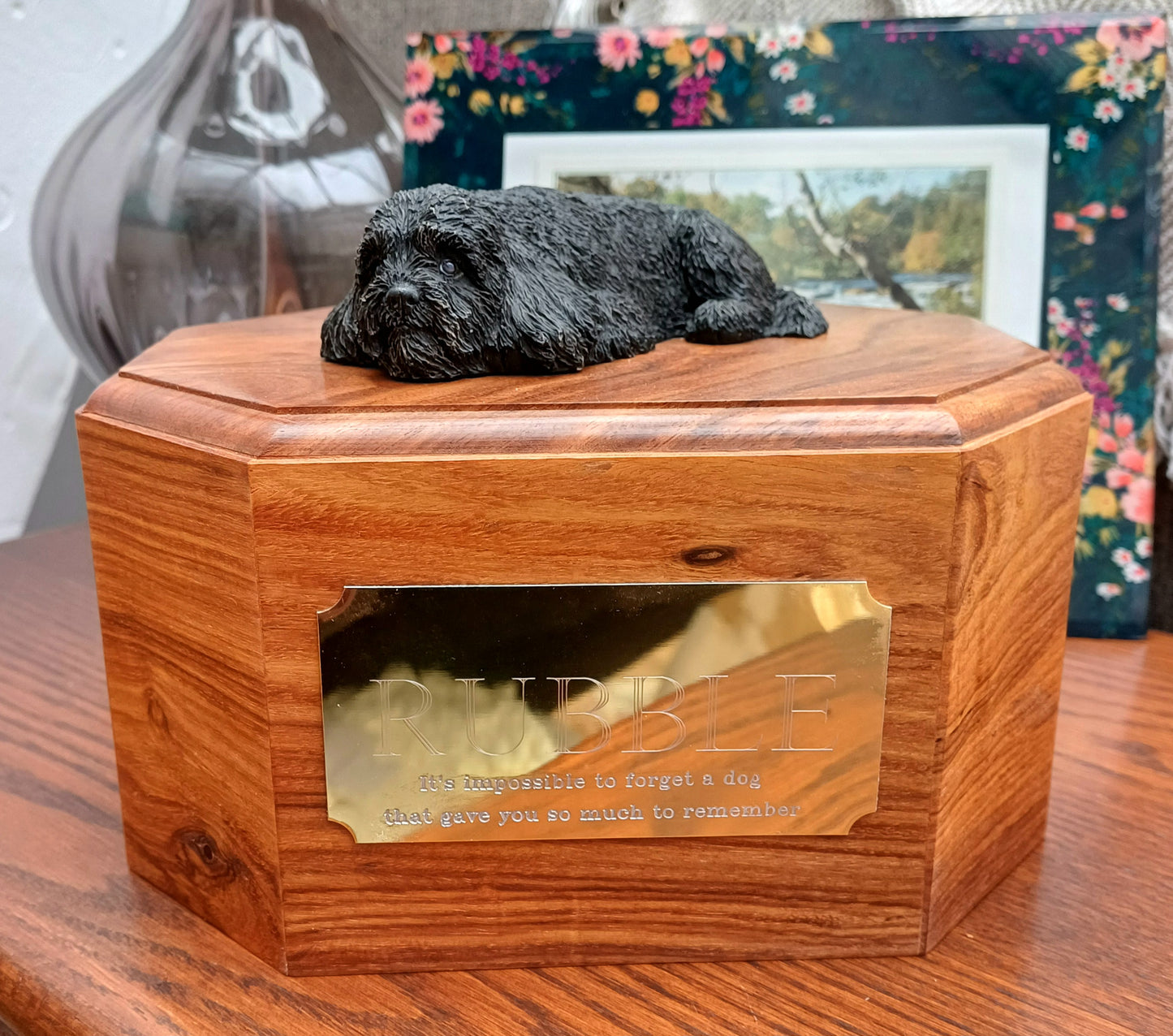 Cavapoo Wooden Cremation Urn For Dog Ashes