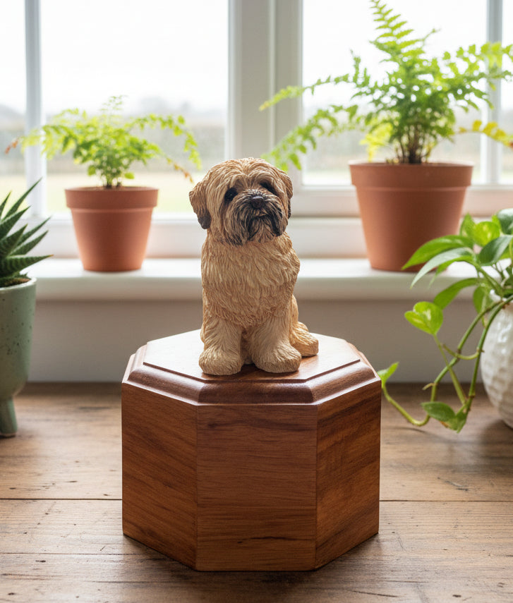 Lhasa Apso Rosewood Pillbox Cremation Urn