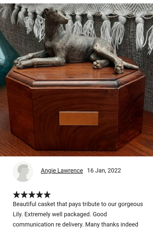 screenshot of review for cavacast pet sculptures