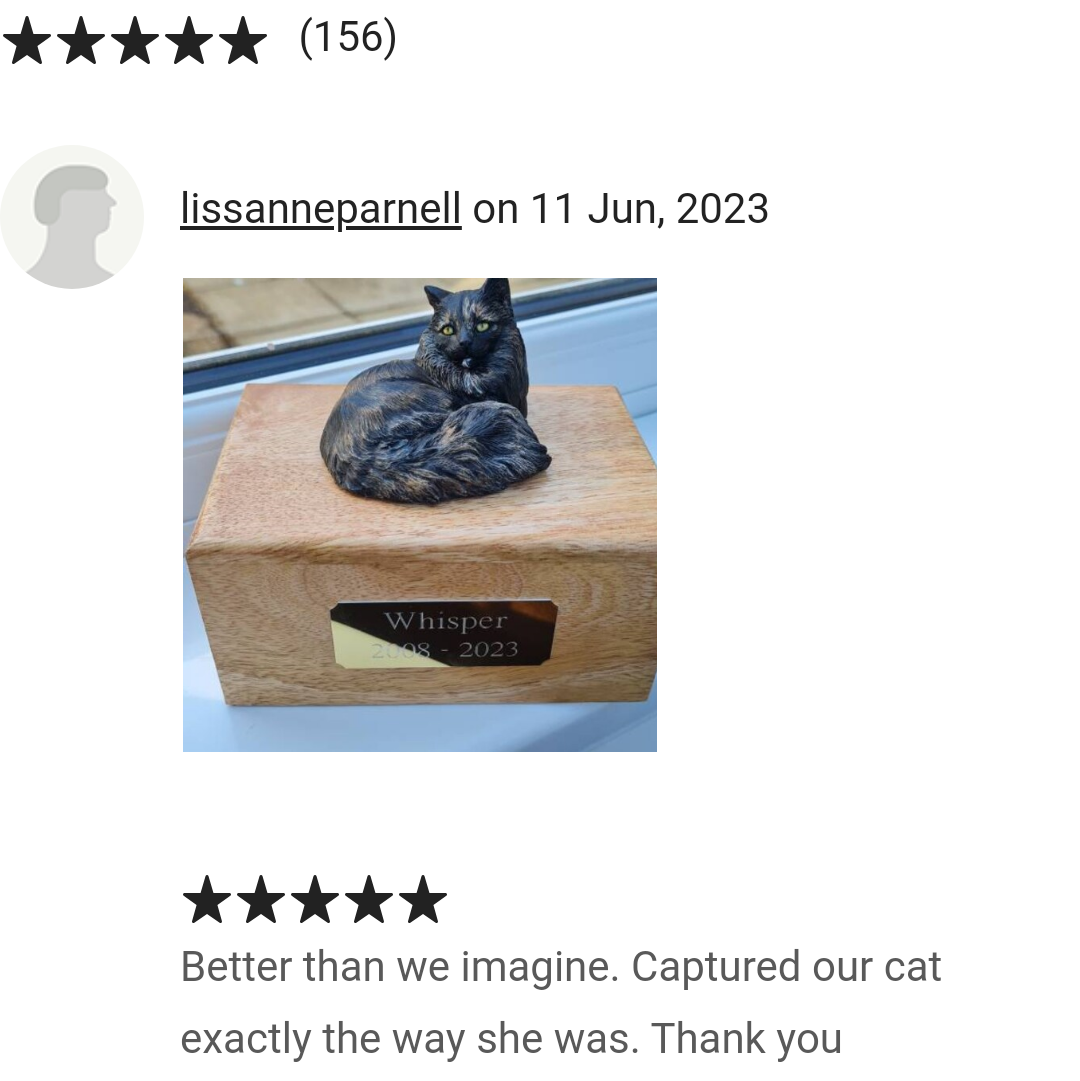 Longhaired Cat Cremation Urn for Pet Ashes