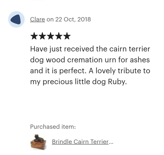Cremation Urn For Cairn Terrier Dog