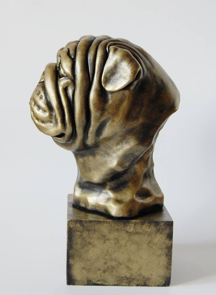 Sculpture originale de bouledogue anglais (volée)