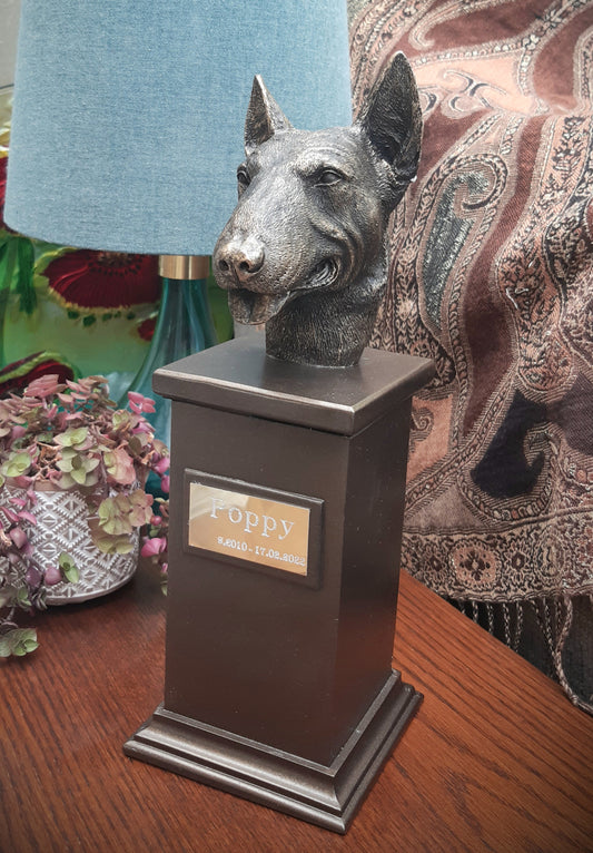 English Bull Terrier Dog Cremation Urn for ashes