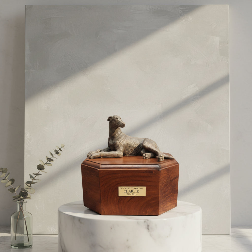 Personalized Greyhound cremation urn
