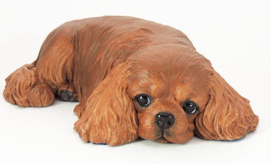 Sleepy Cavalier King Charles Spaniel Sculpture