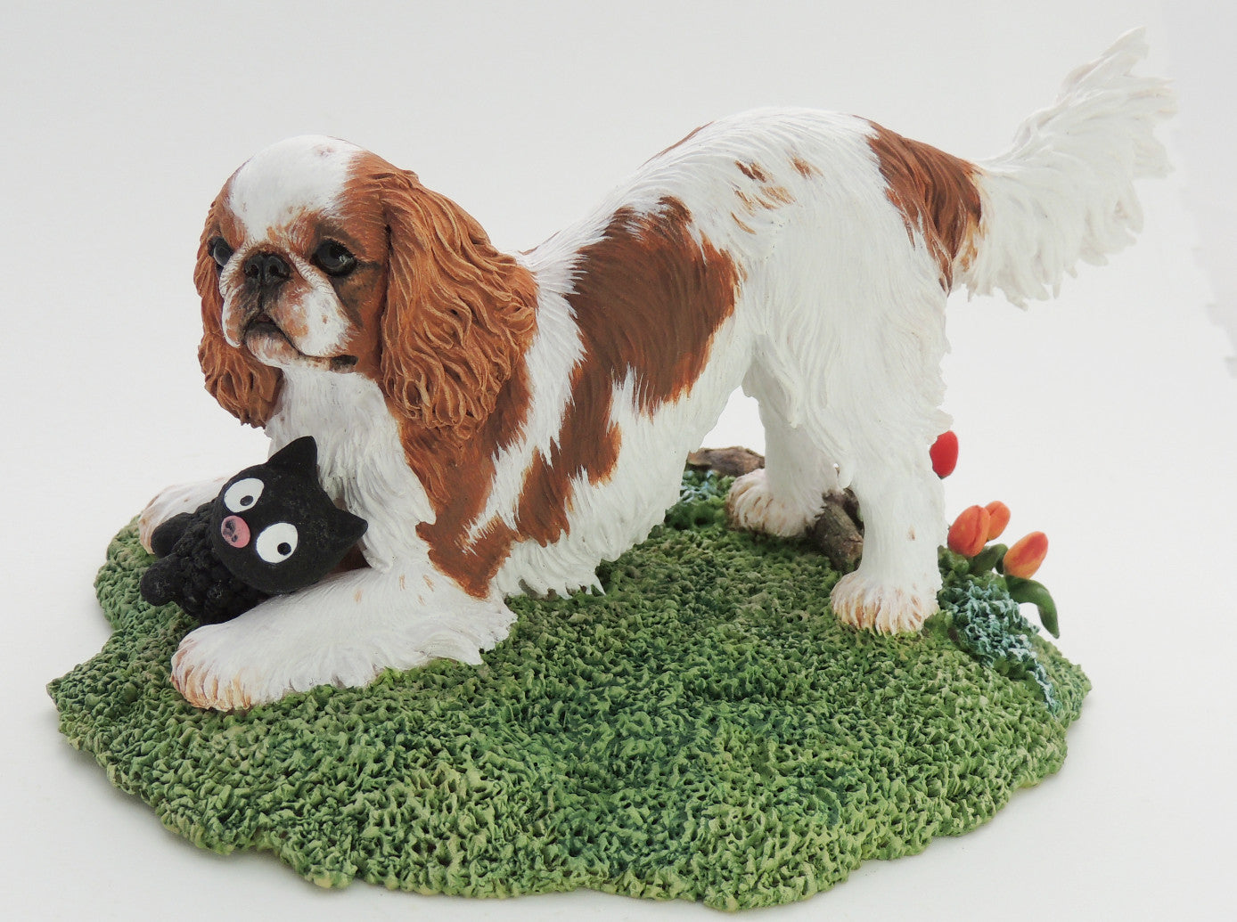 Original Sculpture of a Playful King Charles Spaniel (English Toy)