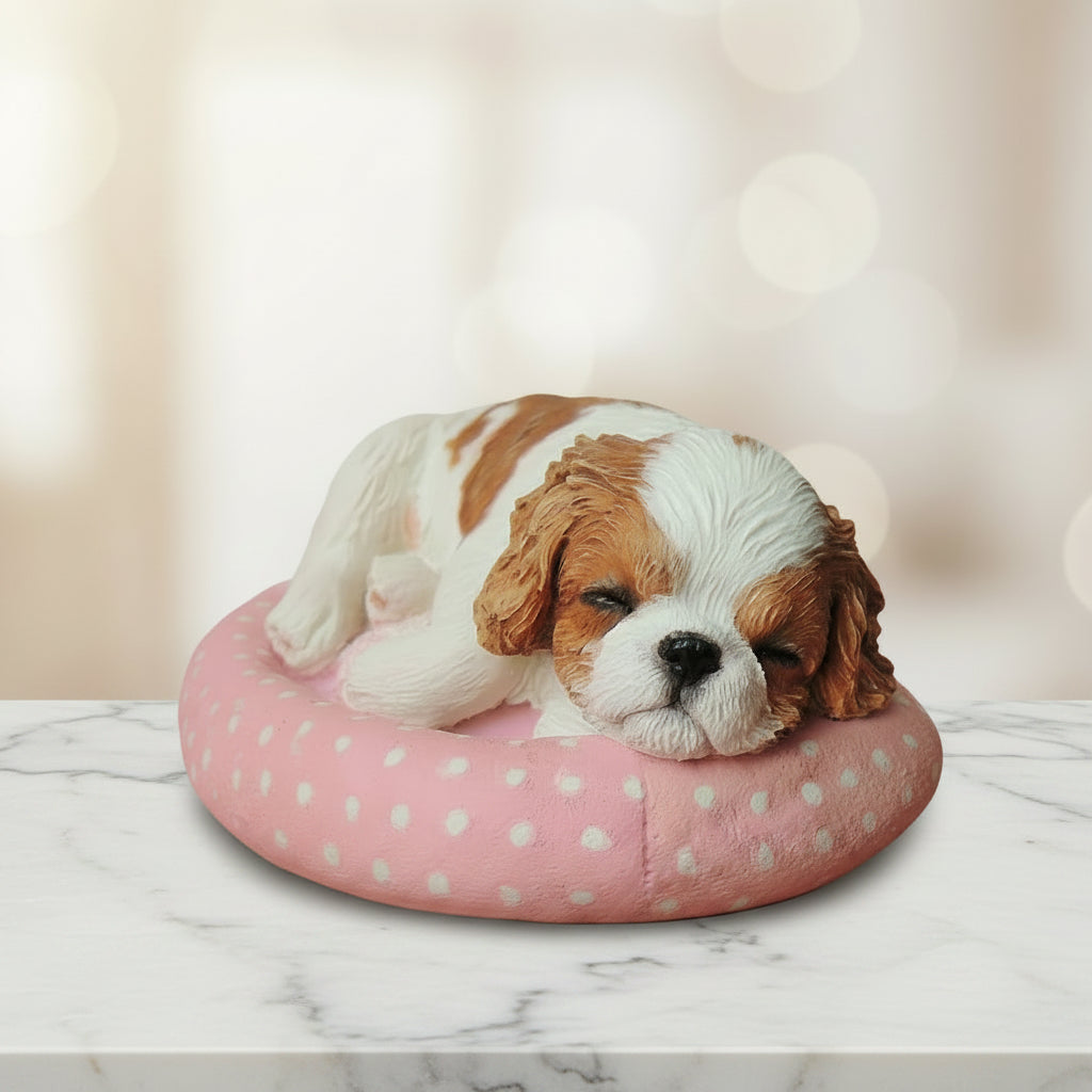 Sculpture of a cavalier king charles puppy