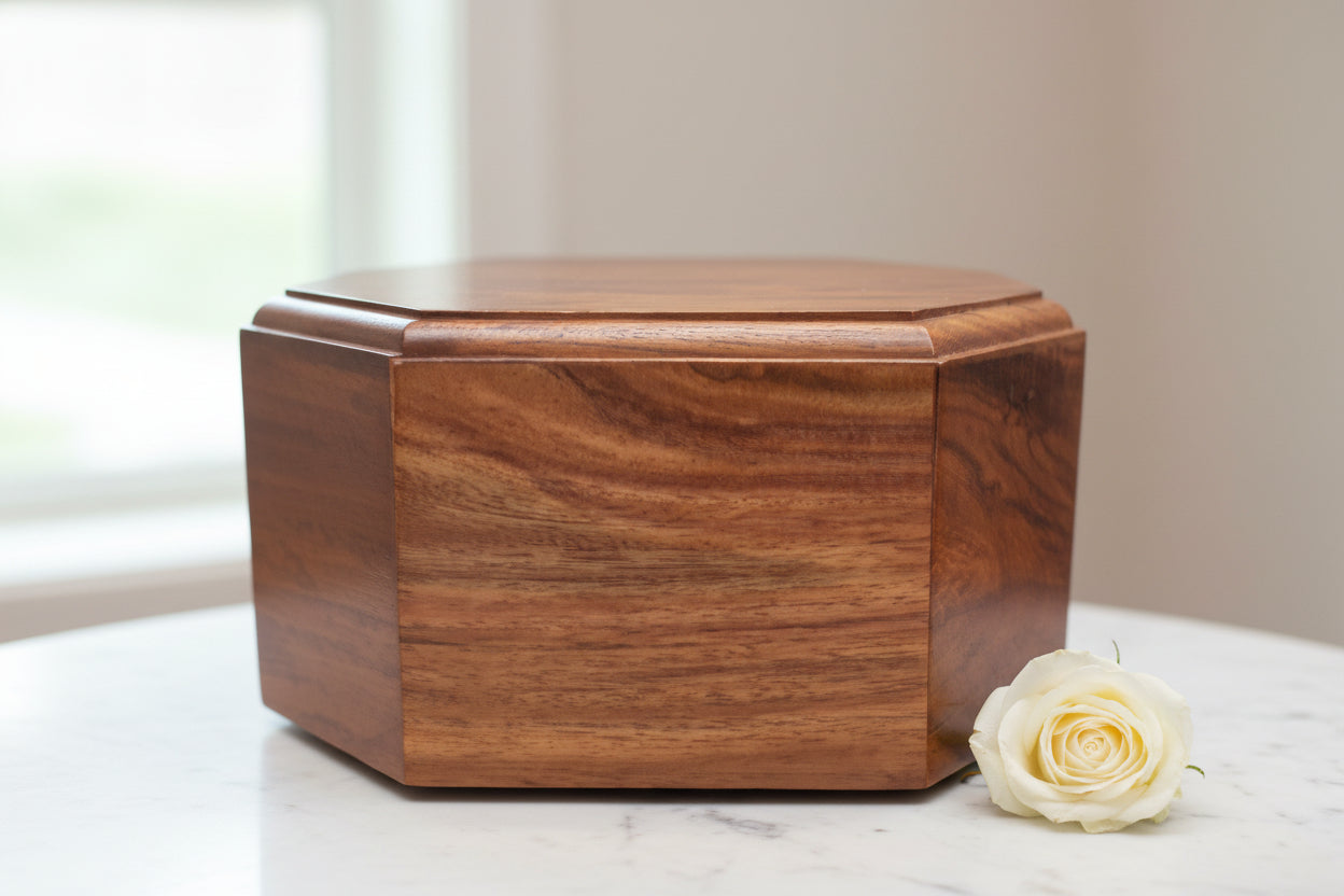 Rosewood cremation casket urn for pet dog or cat large or giant breeds
